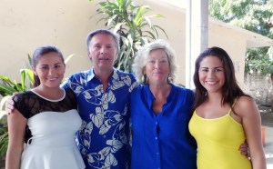 Cliff & Barb du Fresne with twins Treisy & Greisy, both high school scholarship students.